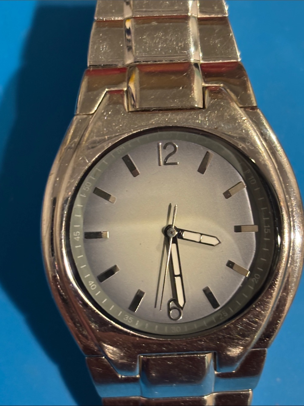 Merona Silver-Tone Analog Men’s Watch